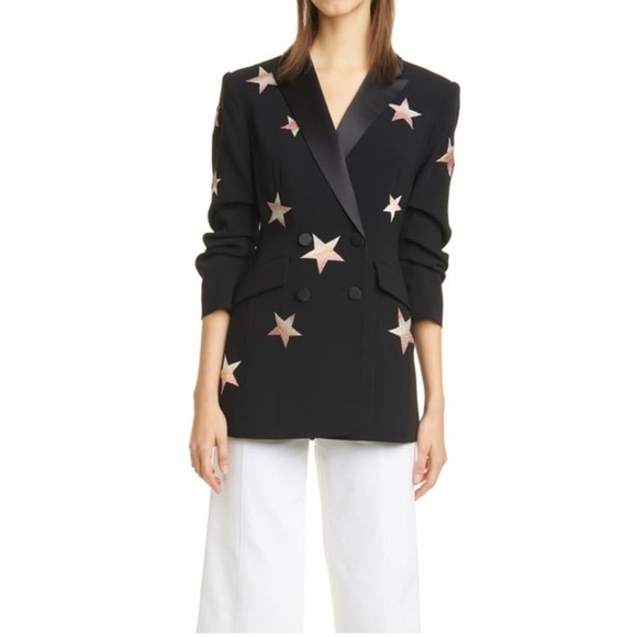 Cinq A Sept Lila Embroidered Star Black Blazer Jacket Size 2 New with tags - Picture 5 of 10